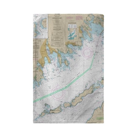 Betsy Drake BT13230BB Buzzards Bay; MA Nautical Map Beach Towel - 30 X 50 In.